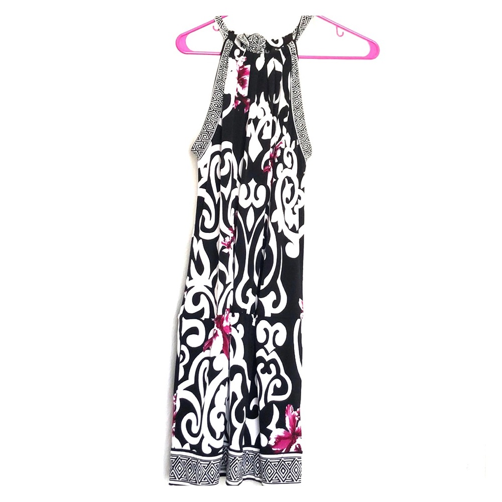 Halter dress, cinched waist